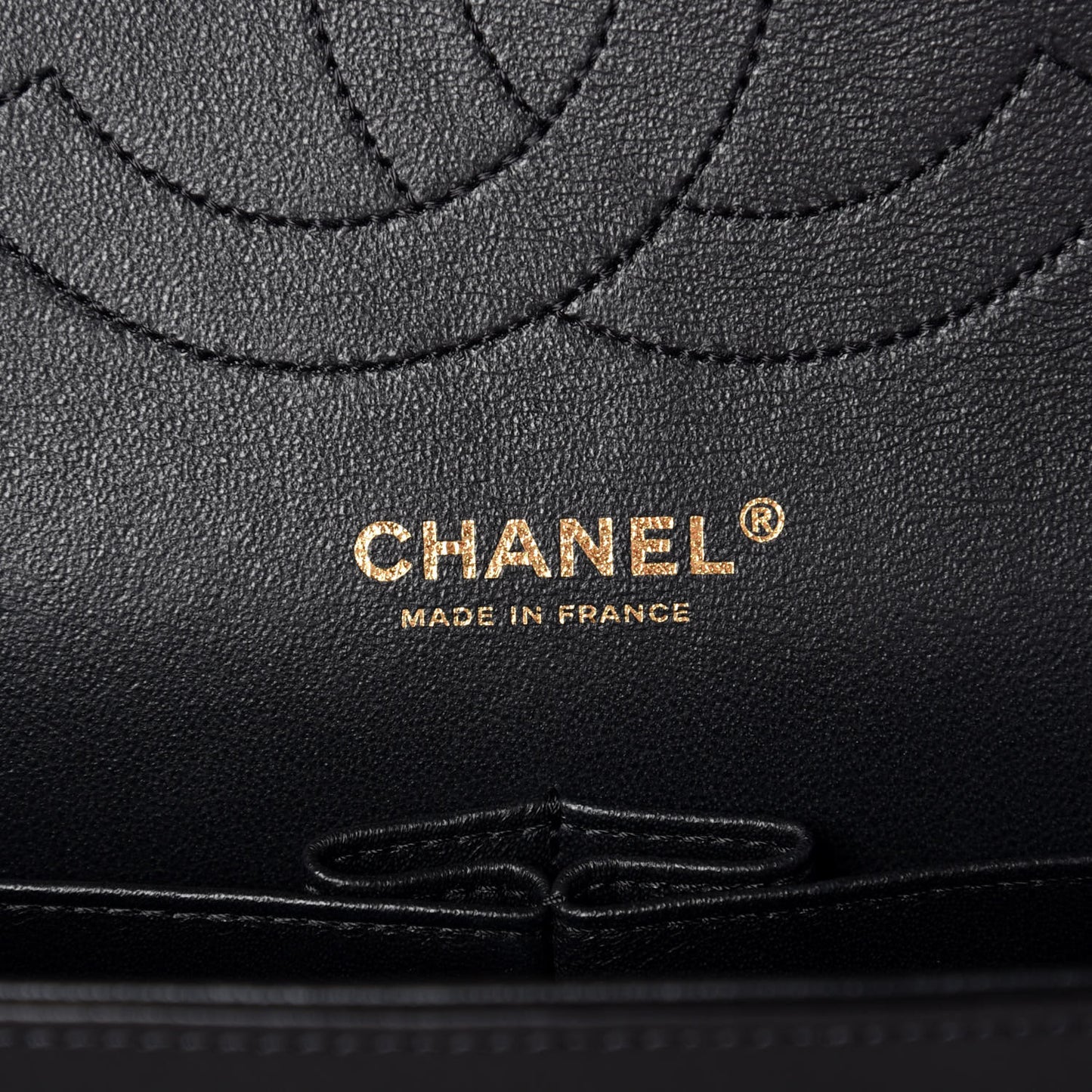 Lambskin Chevron Quilted Jumbo Double Flap Black