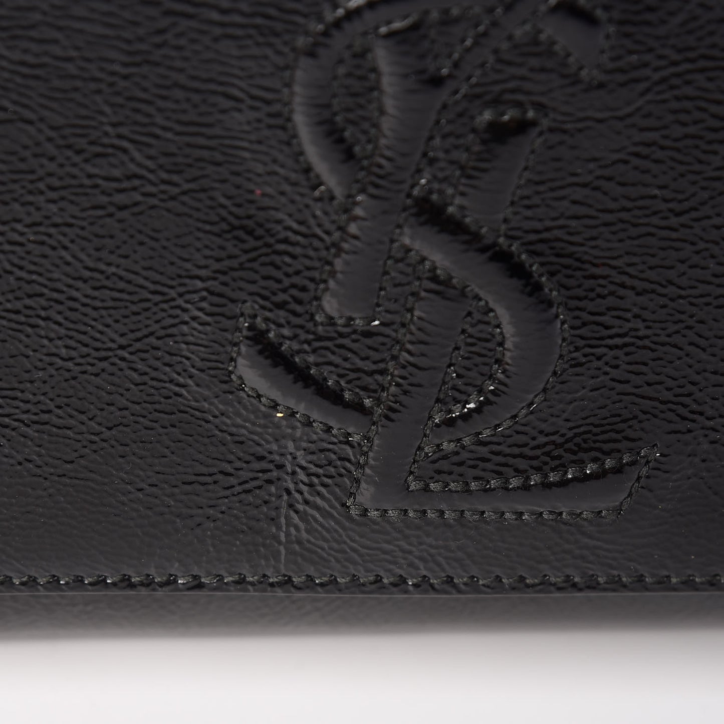 Textured Patent Monogram Large Belle De Jour Clutch Black