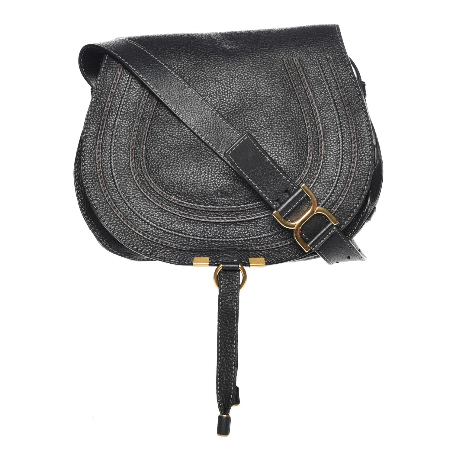 Chloe Calfskin Medium Marcie Round Crossbody Bag Black 1 of 9