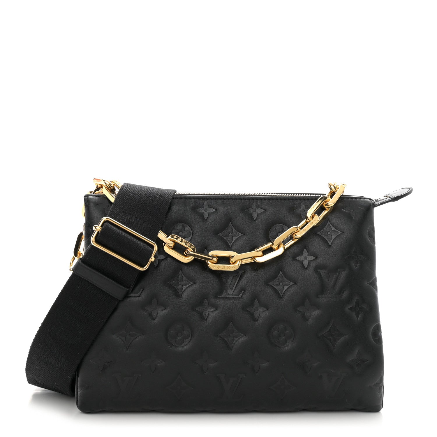 Louis Vuitton Lambskin Embossed Monogram Coussin PM Black 1 of 11