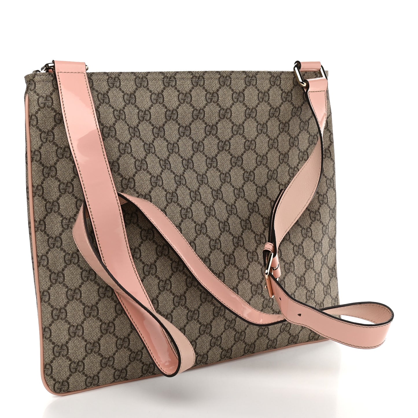 GG Supreme Monogram Medium Flat Messenger Bag Light Pink