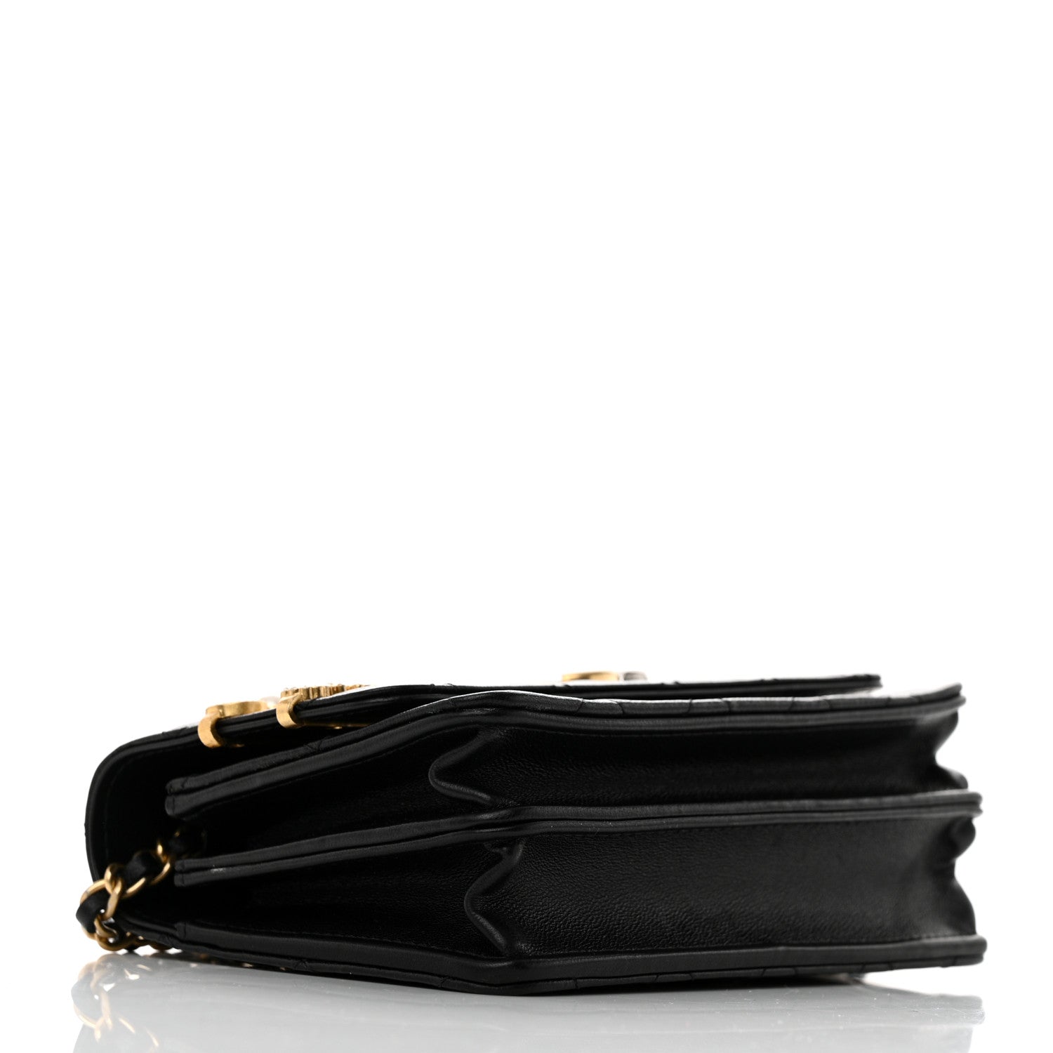 Chanel Lambskin Quilted Coco Clips Mini Wallet On Chain WOC Black 4 of 11