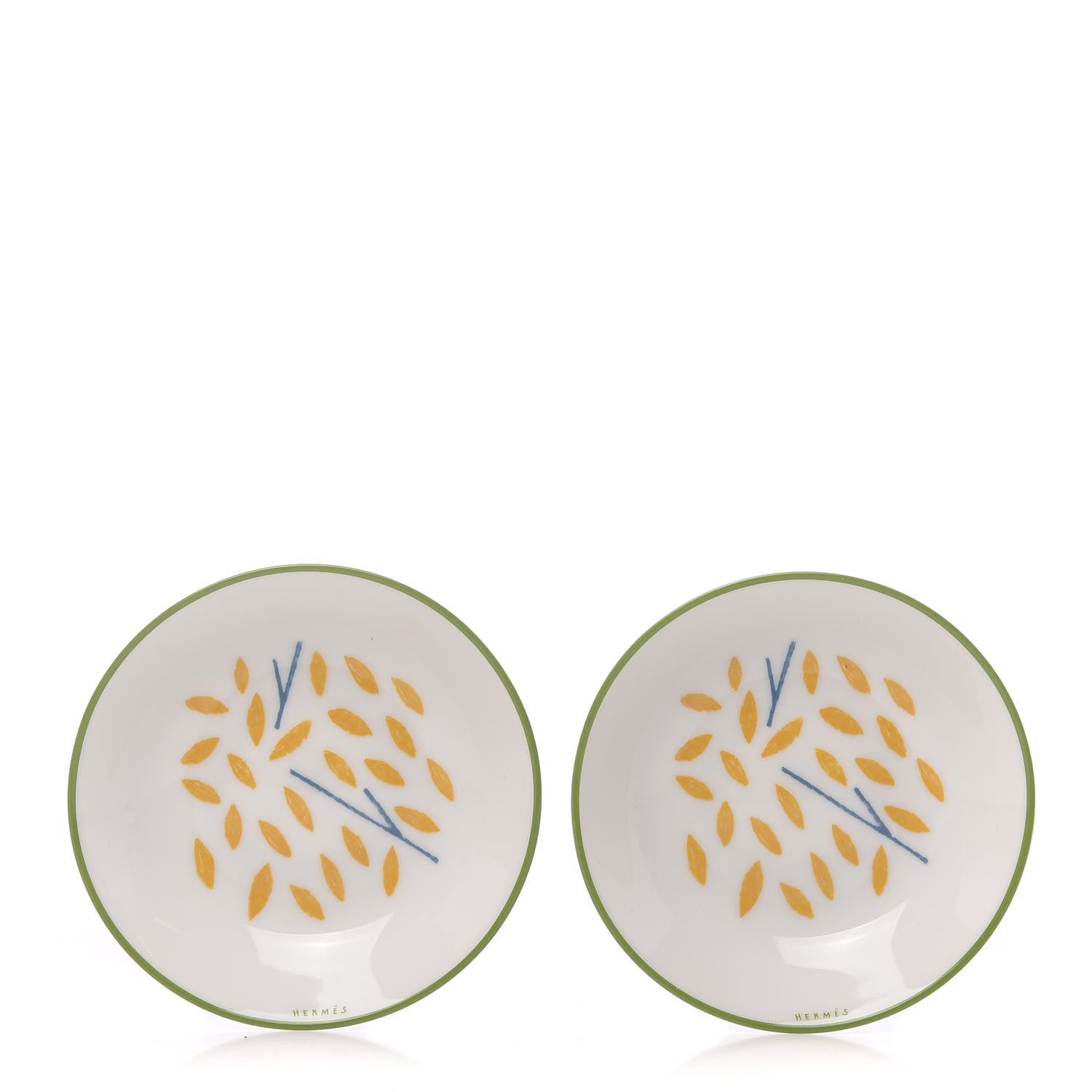 Hermes Porcelain Walk In The Garden Soy Dish Set of 2 1 of 7