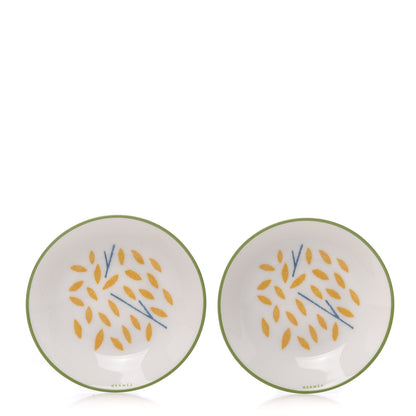 Hermes Porcelain Walk In The Garden Soy Dish Set of 2 1 of 7