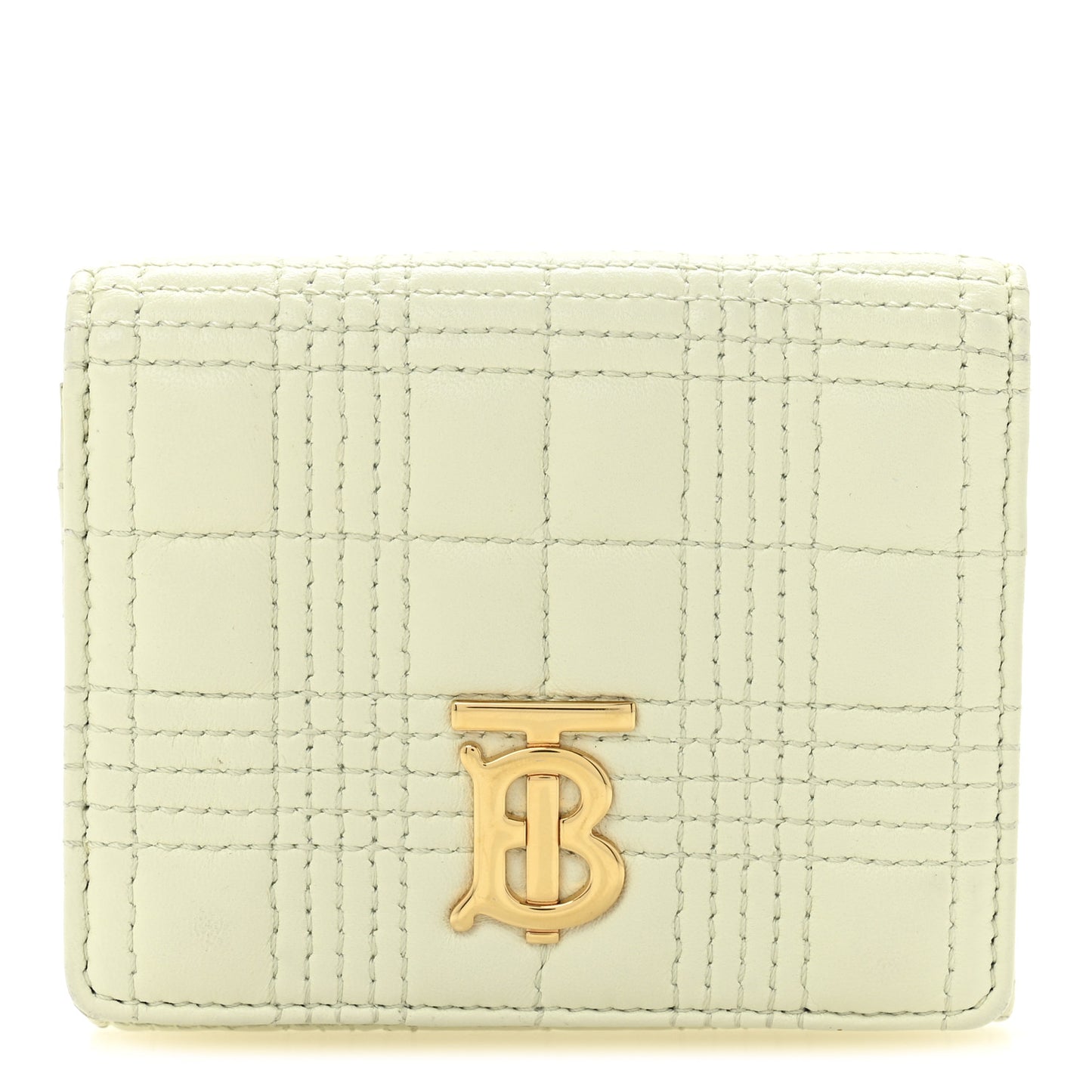 Lambskin Quilted Small Lola Folding Wallet Pistachio