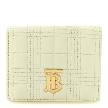 Burberry Lambskin Quilted Small Lola Folding Wallet Pistachio 1 of 10