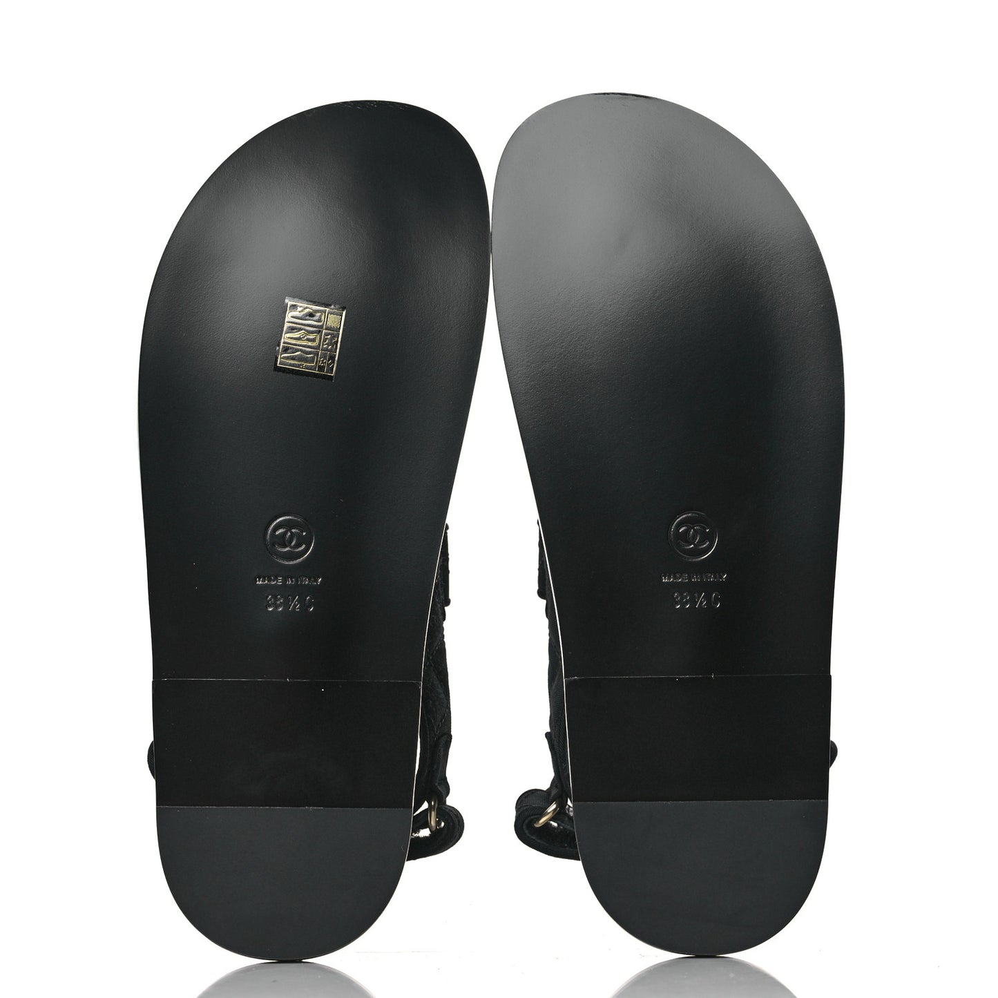 Grosgrain Quilted Bow Dad Sandals 38.5 Black