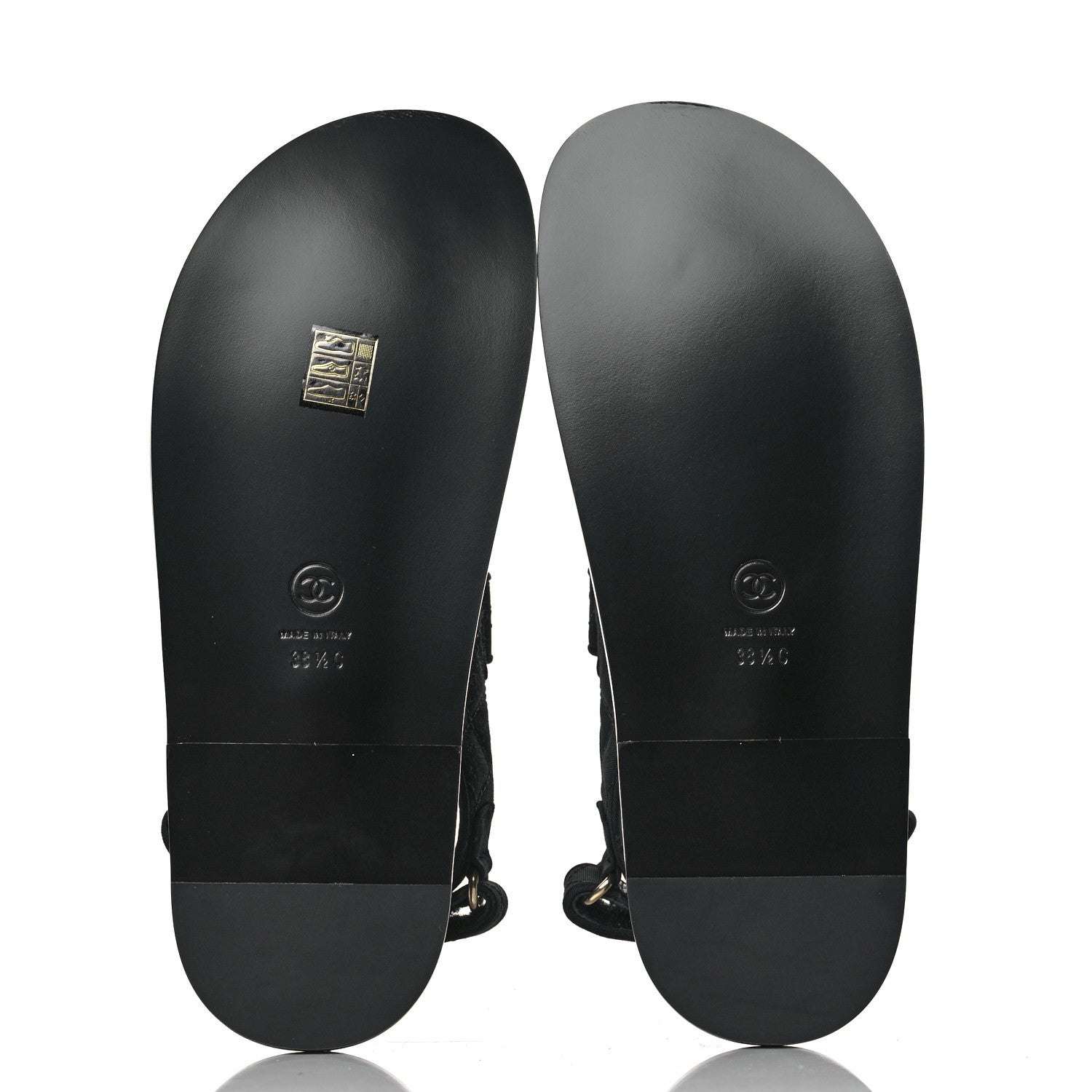 Chanel Grosgrain Quilted Bow Dad Sandals 38.5 Black 6 of 9