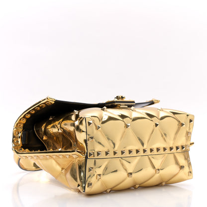Valentino Garavani Metallic PVC Candystud Top Handle Bag Gold 4 of 8