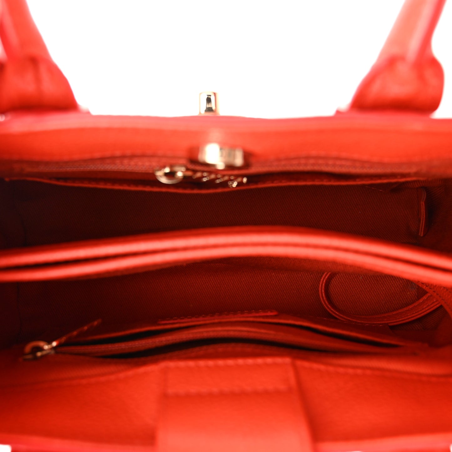Grained Calfskin Mini Neo Executive Shopper Tote Red