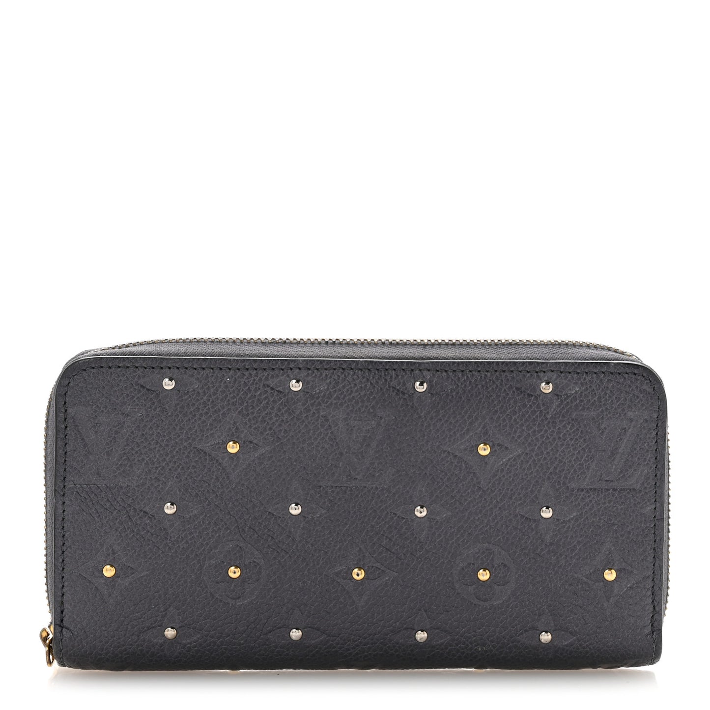 Studded Empreinte Zippy Wallet Gris Silver
