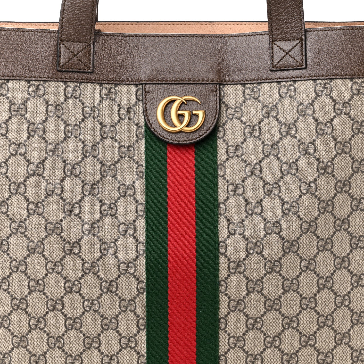 Gucci GG Supreme Monogram Web Large Ophidia Vertical Shopping Tote Brown 9 of 11