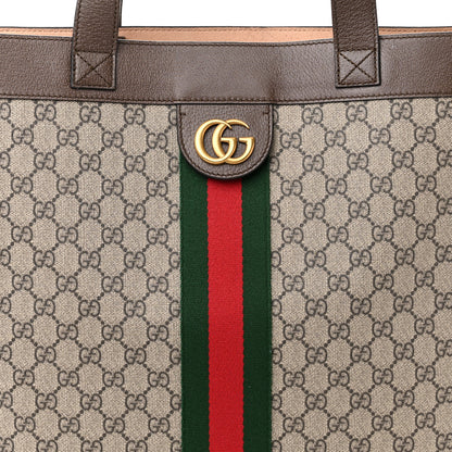 Gucci GG Supreme Monogram Web Large Ophidia Vertical Shopping Tote Brown 9 of 11