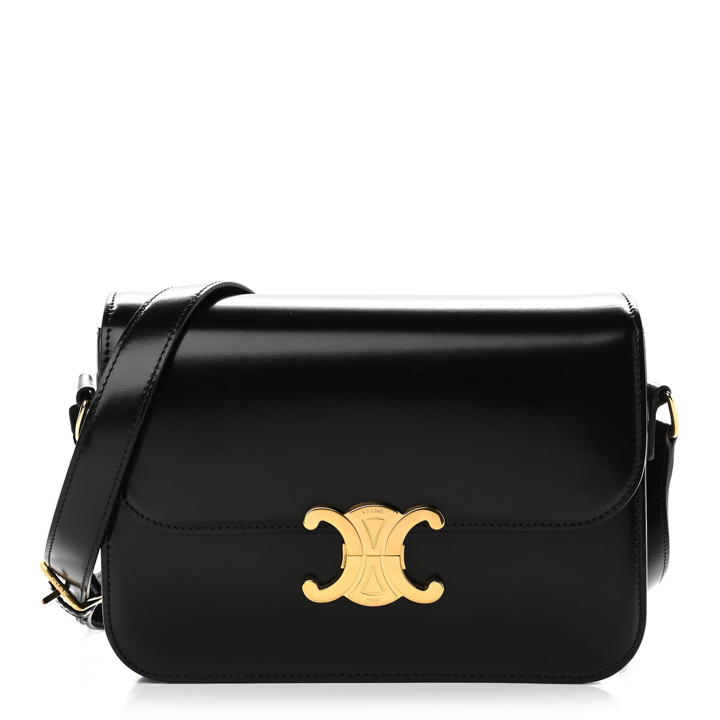 Shiny Calfskin Medium Triomphe Black