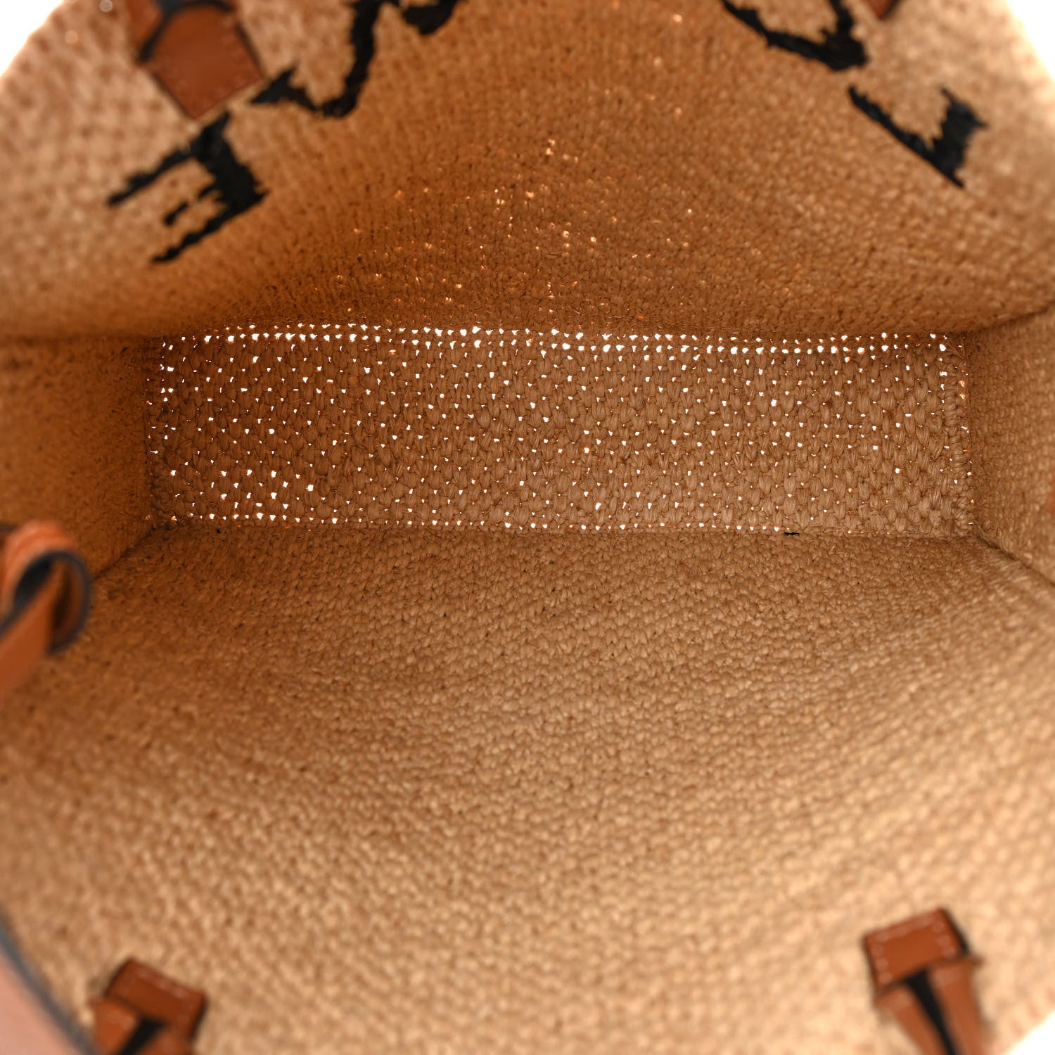 Loewe Raffia Calfskin Standard A4 Tote Bag Natural Black 5 of 9