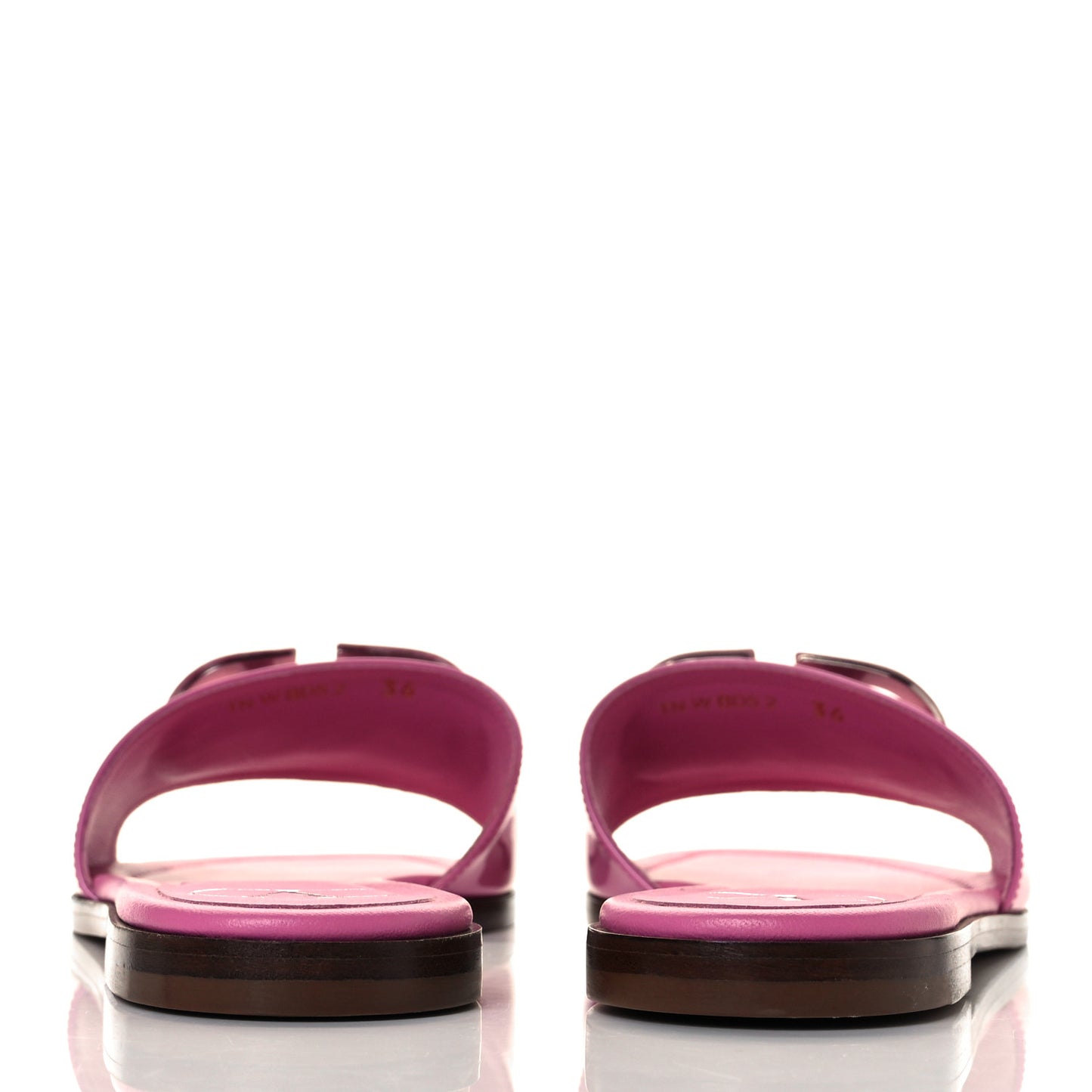 Patent Vlogo Flat Slide Sandals 36 Radiant Orchid