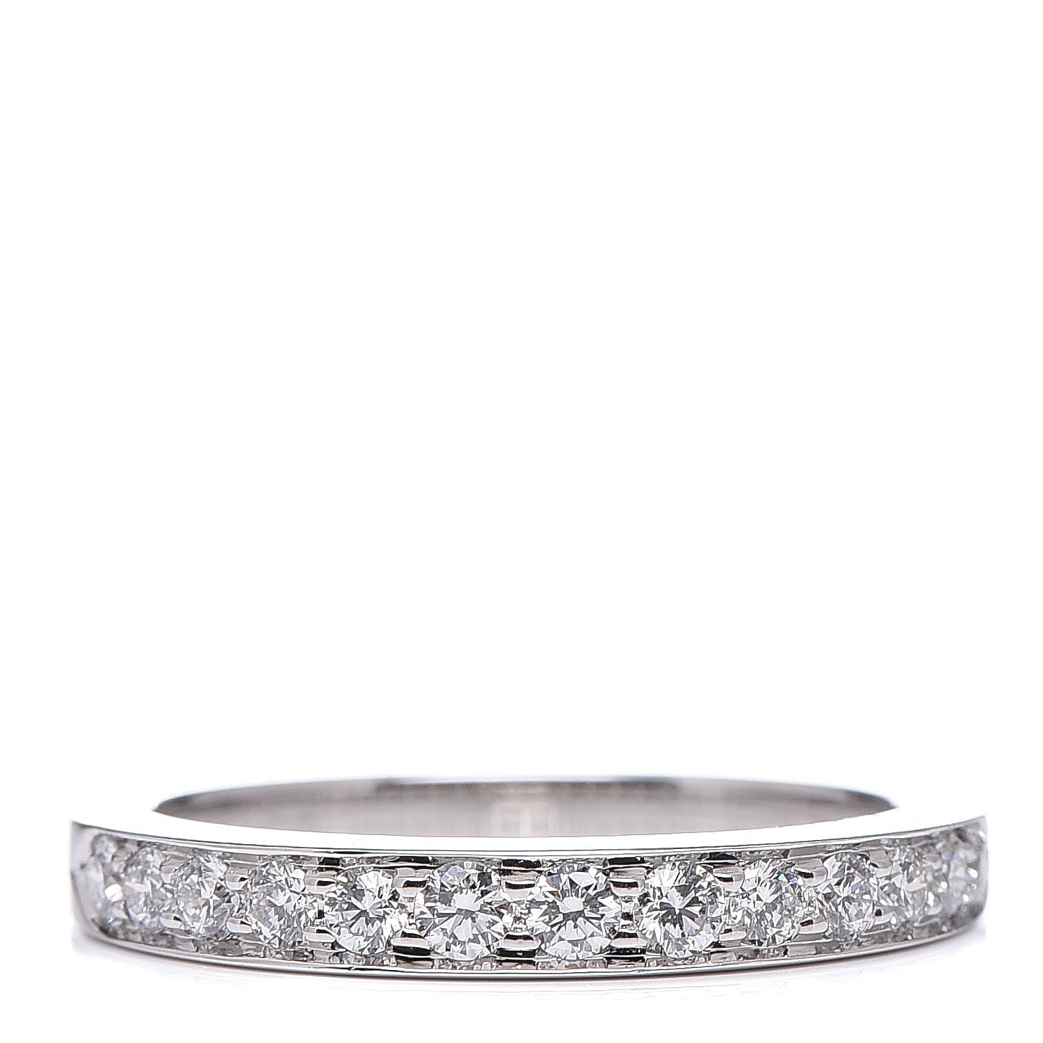 Tiffany Platinum Diamond Half Band Ring 48 4.5 1 of 5