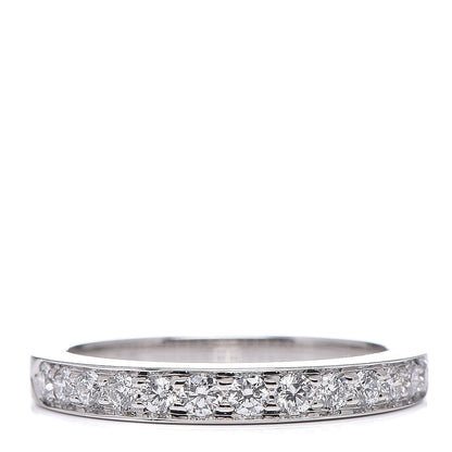 Tiffany Platinum Diamond Half Band Ring 48 4.5 1 of 5