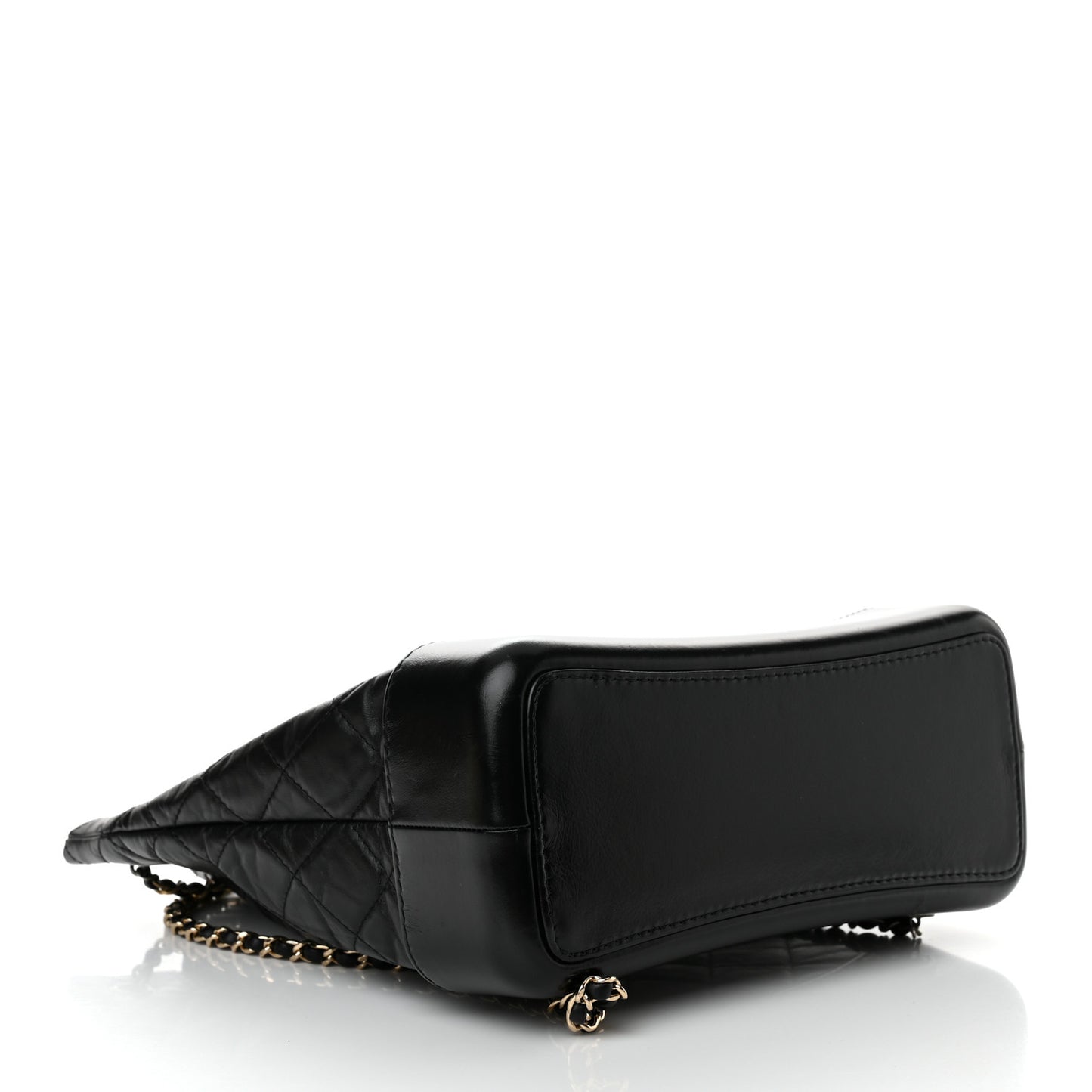 Aged Calfskin Quilted Gabrielle Backpack Black