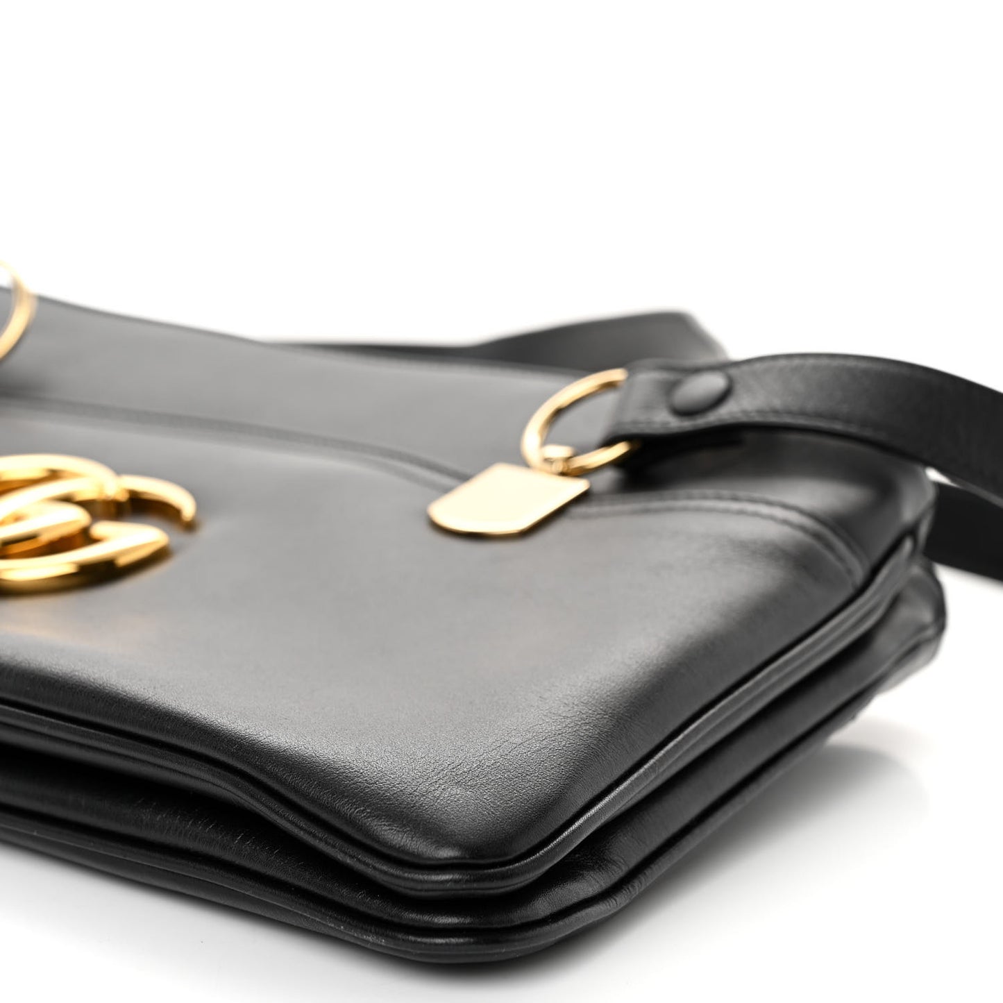 Vitello Palmellato Lux Large Arli Top Handle Bag Black
