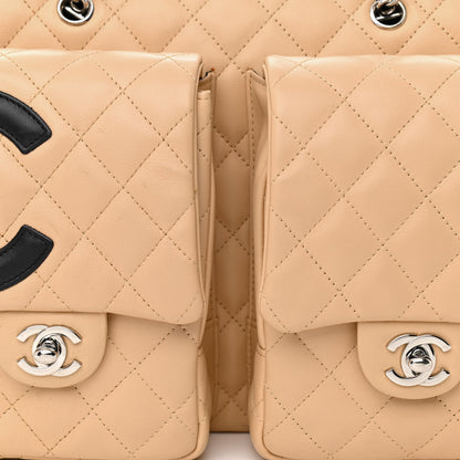Chanel Calfskin Quilted Large Cambon Multipocket Reporter Beige Black 8 of 12