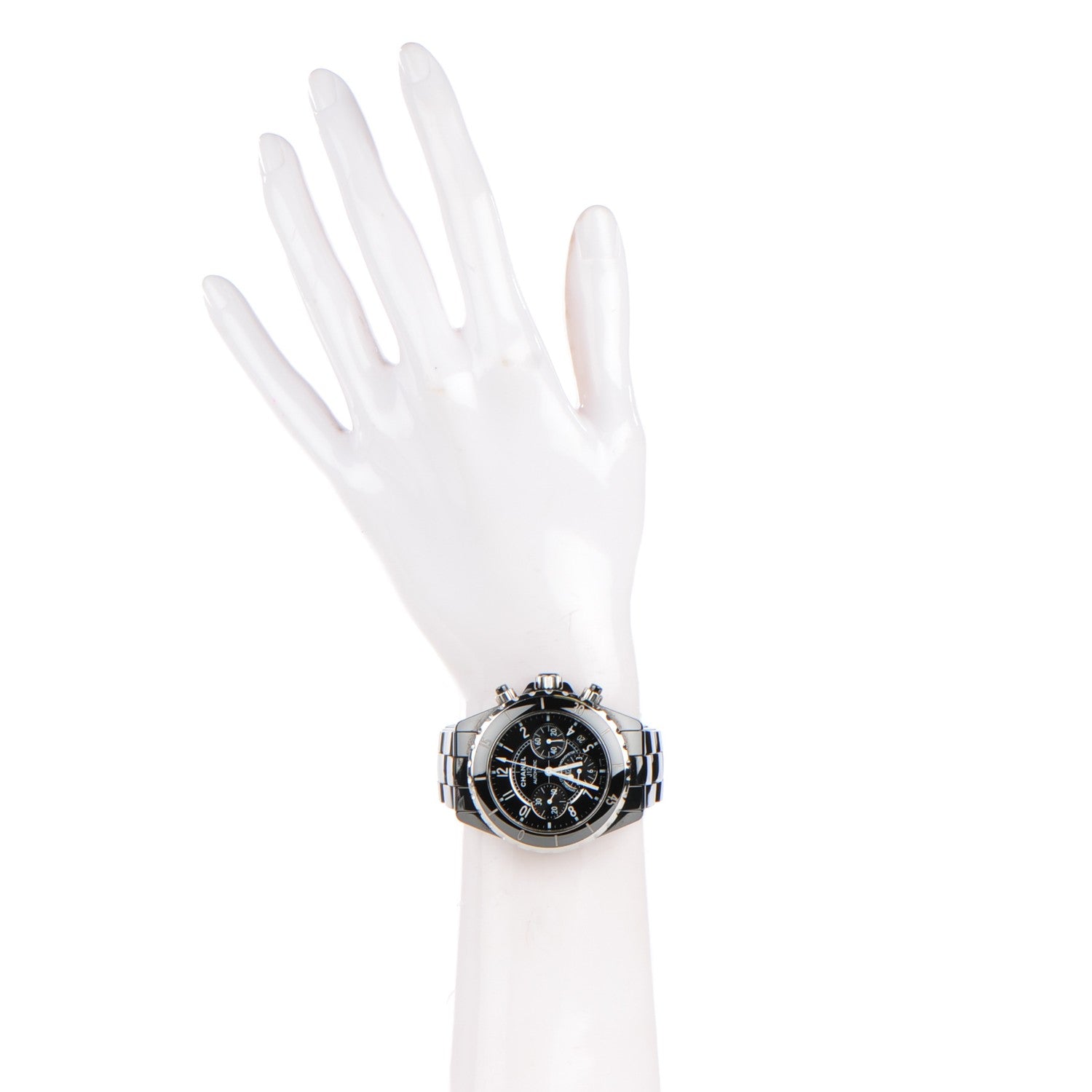 Chanel Stainless Steel Ceramic 41mm J12 Chronograph Automatic Watch Black 2 of 3