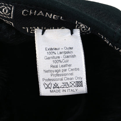 Chanel Lambskin Fur CC Sports Cap 57 Black 7 of 8