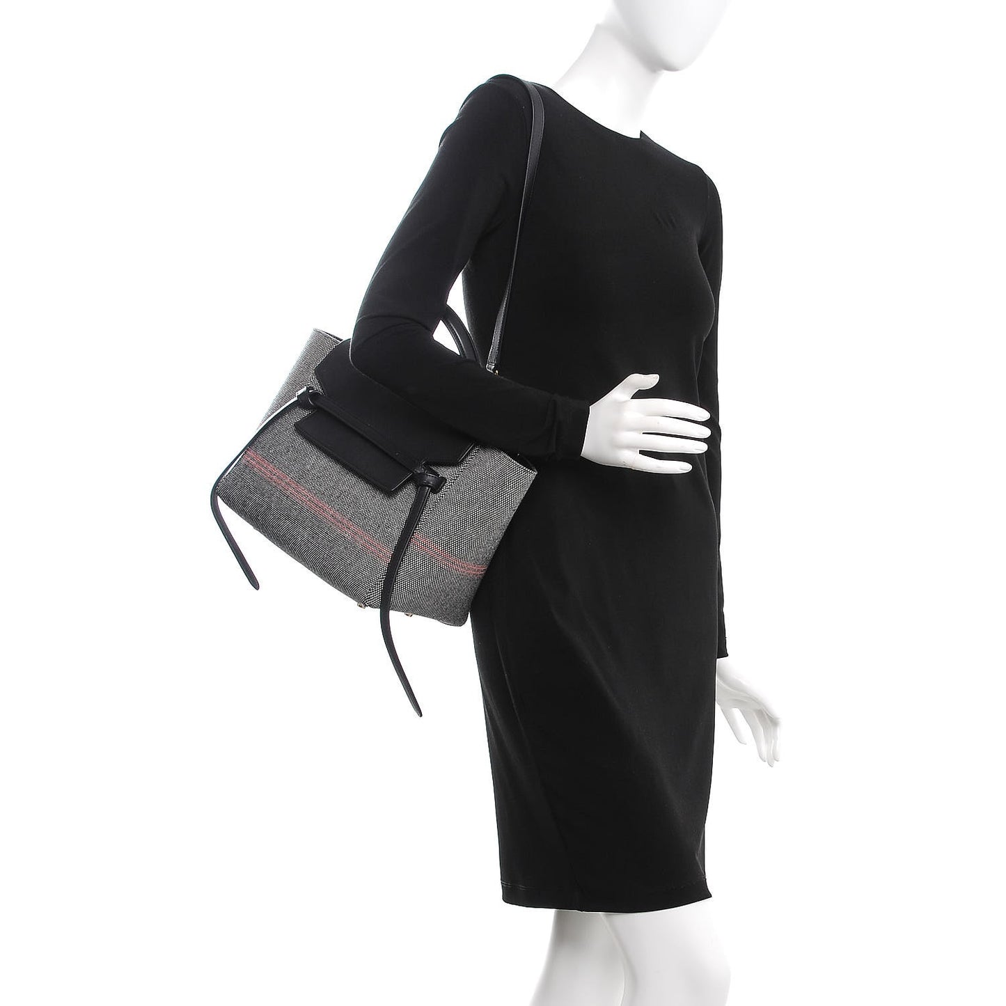 Cotton Canvas Calfskin Mini Belt Bag Black