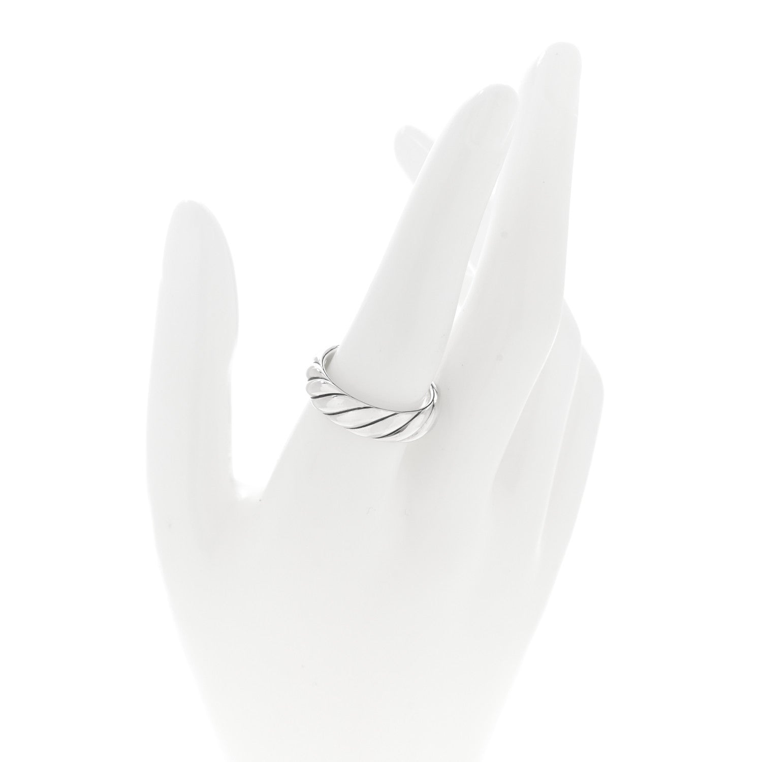 David Yurman Sterling Silver 6mm Sculpted Cable Band Ring 59 8.75 2 of 5