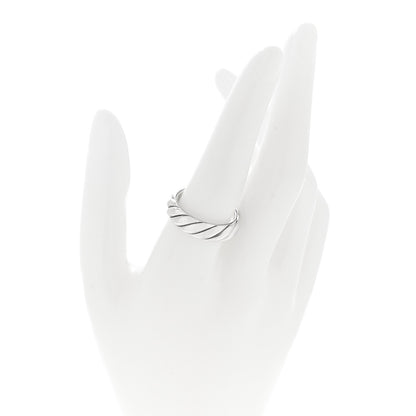 David Yurman Sterling Silver 6mm Sculpted Cable Band Ring 59 8.75 2 of 5
