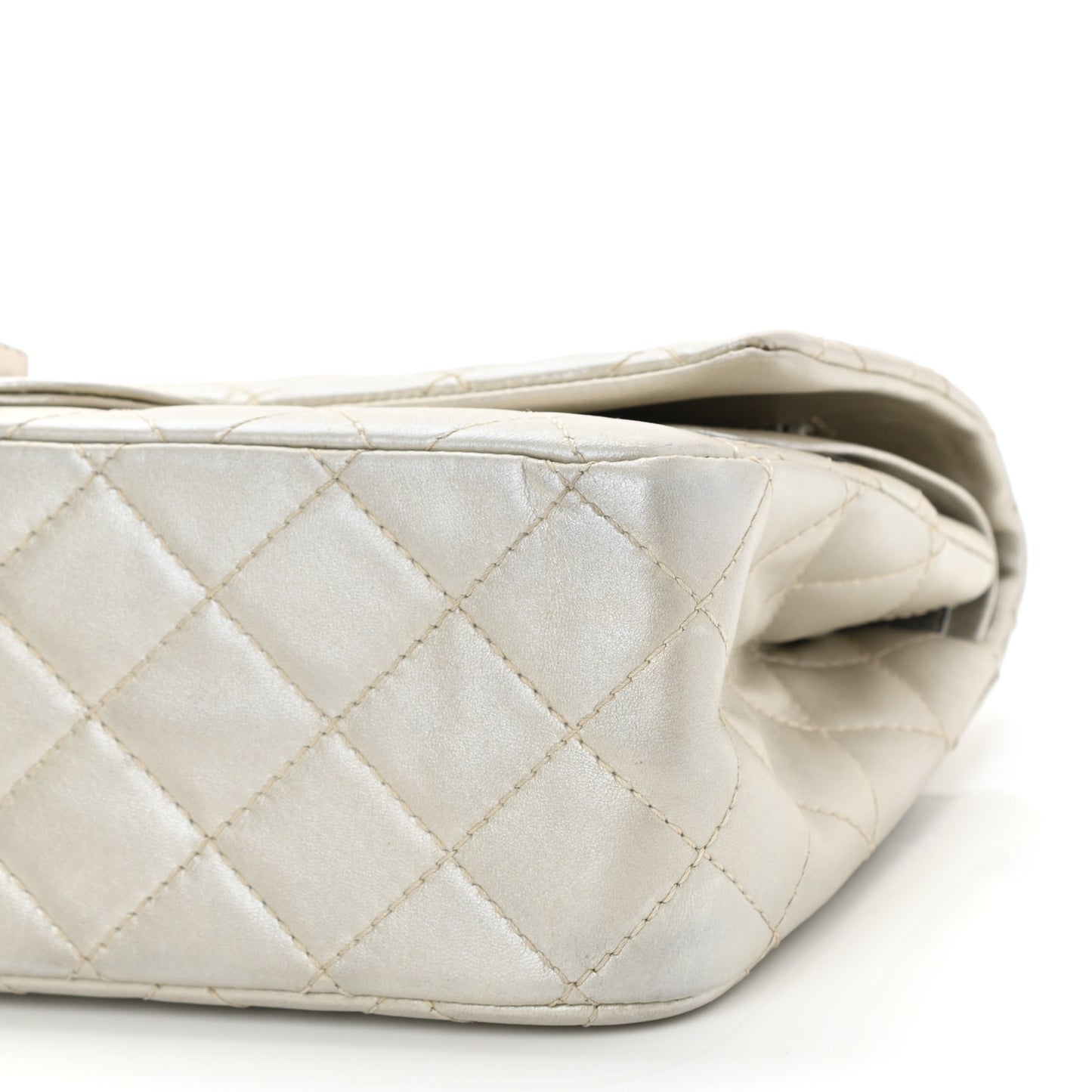 Metallic Lambskin Quilted 2.55 Reissue 227 Flap Silver