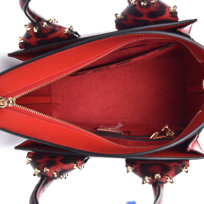 Christian Louboutin Calfskin Empire Leopard Print Small Eloise Tote Red 5 of 7