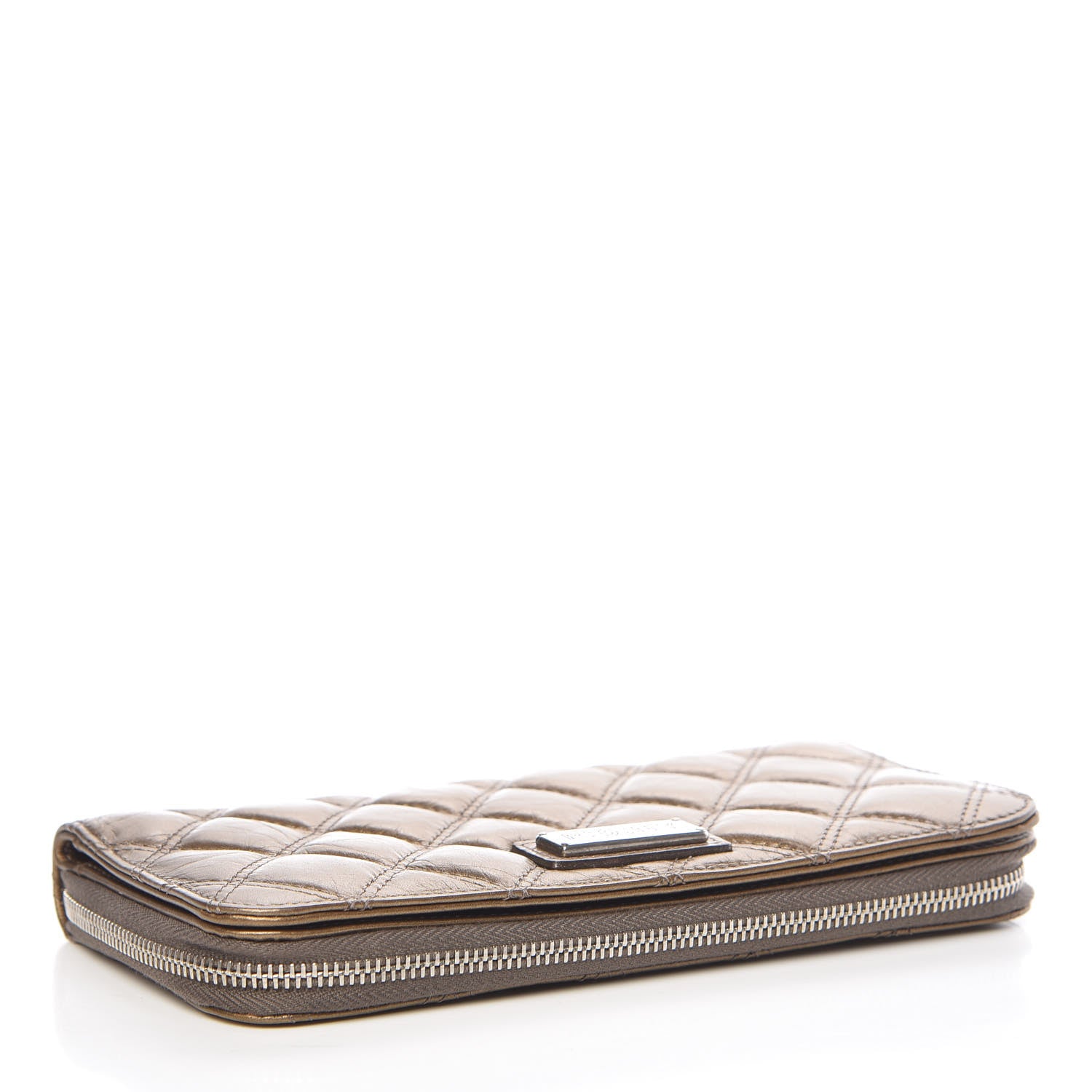 Chanel Metallic Aged Calfskin Quilted Paris New York PNY Wallet Dark Gold 4 of 10