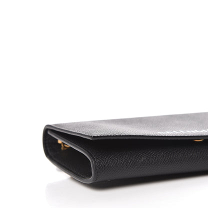 Balenciaga Signature Grained Calfskin Logo Ville Wallet on Chain Black 8 of 11