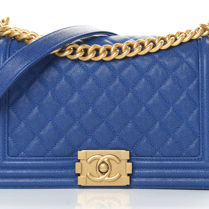Chanel Caviar Quilted Medium Boy Flap Dark Blue 8 of 10