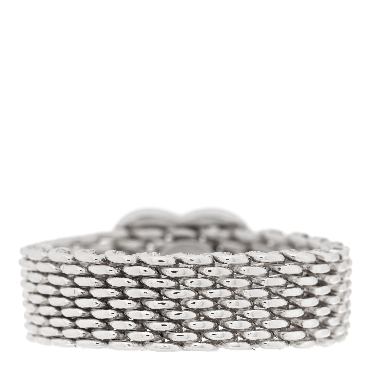 Tiffany Sterling Silver Somerset Mesh Heart Ring 52 6 3 of 4