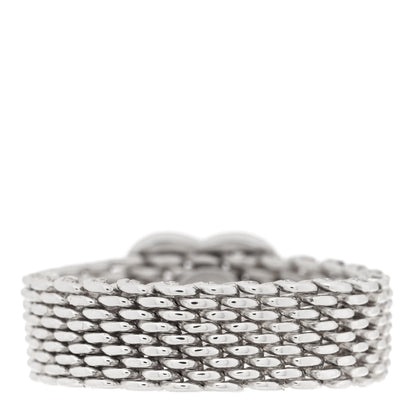 Tiffany Sterling Silver Somerset Mesh Heart Ring 52 6 3 of 4