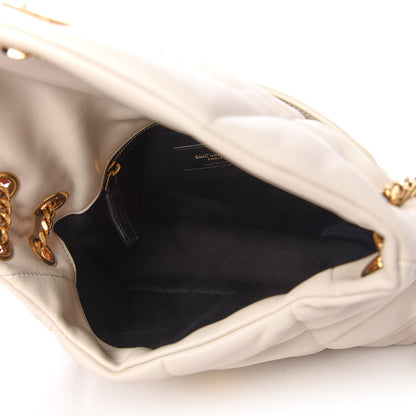 Saint Laurent Lambskin Quilted Small Loulou Puffer Monogram Chain Satchel Crema Soft 5 of 11