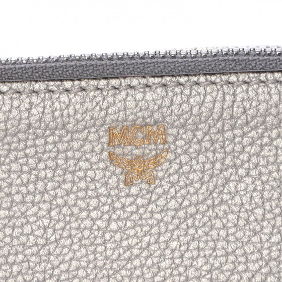 MCM Grained Calfskin Milla Double Crossbody Bag Spike Silver 5 of 11