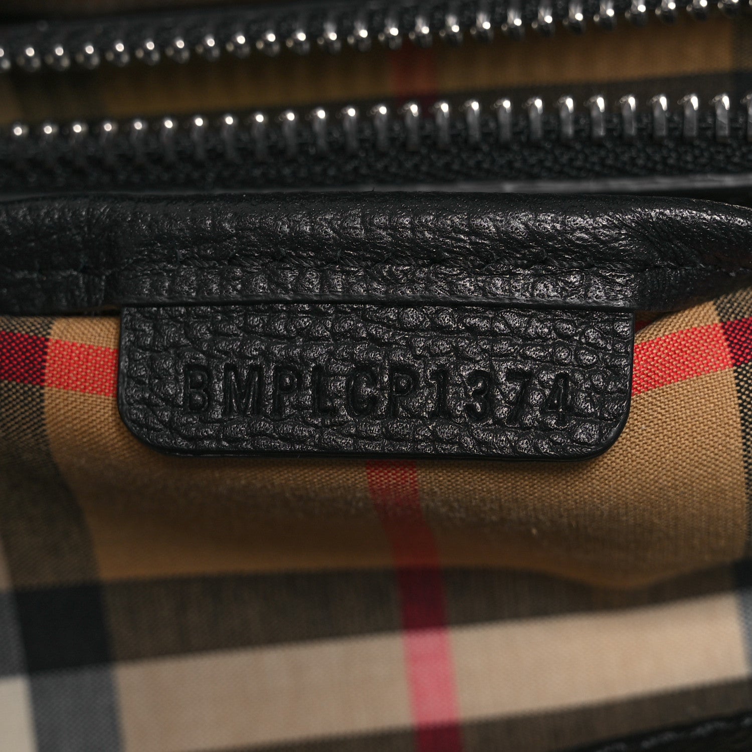 Burberry Derby Calfskin Vintage Check Medium Banner Tote Black 9 of 15