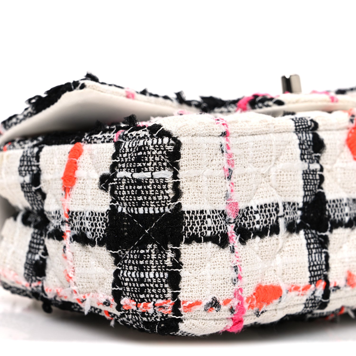 Chanel Tweed Quilted Mini Rectangular Flap Black White Pink 9 of 10