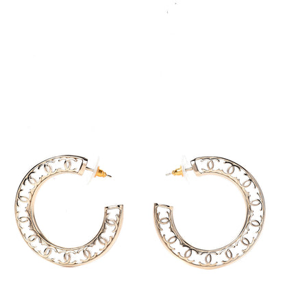 Chanel CC Hoop Earrings Gold 1 of 5