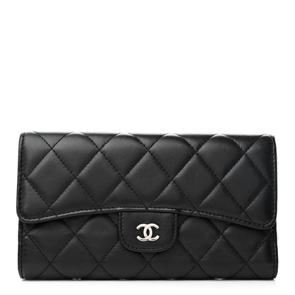Chanel Lambskin Quilted Large Flap Wallet Black 1 of 13