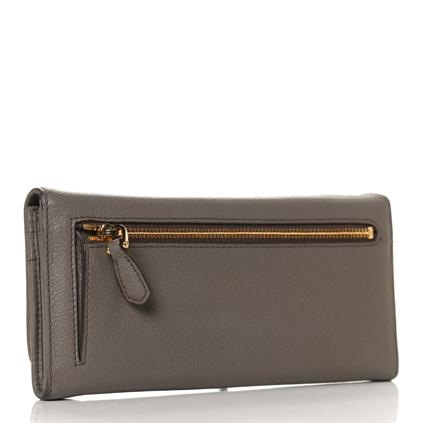 Vitello Daino Metal Continental Flap Wallet Argilla