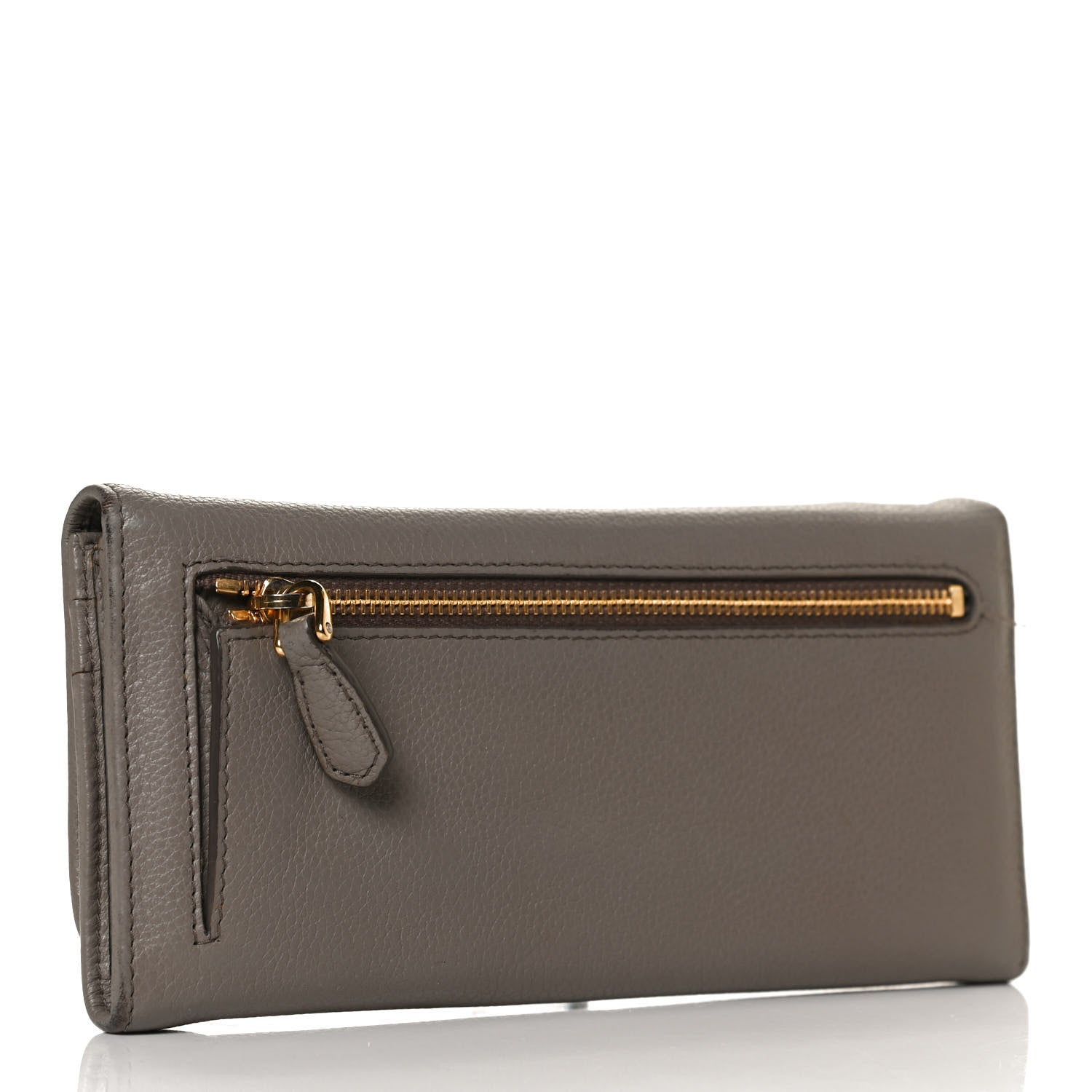 Prada Vitello Daino Metal Continental Flap Wallet Argilla 3 of 14
