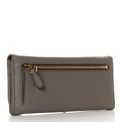 Prada Vitello Daino Metal Continental Flap Wallet Argilla 3 of 14