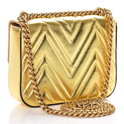 Gucci Metallic Nappa Matelasse Broadway Shoulder Bag Gold 3 of 10