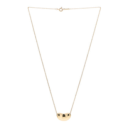 Tiffany 18K Yellow Gold 18mm Elsa Peretti Bean Pendant Necklace 3 of 4