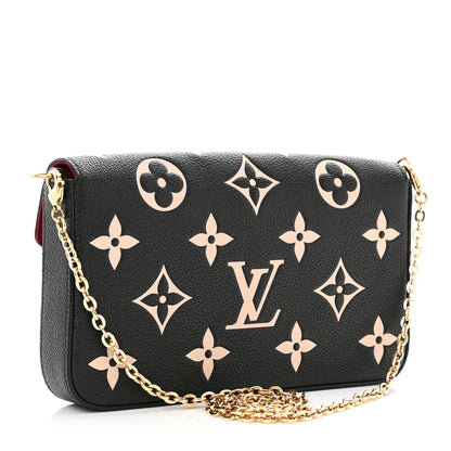 Louis Vuitton Empreinte Monogram Giant Felicie Pochette Black Beige 2 of 11
