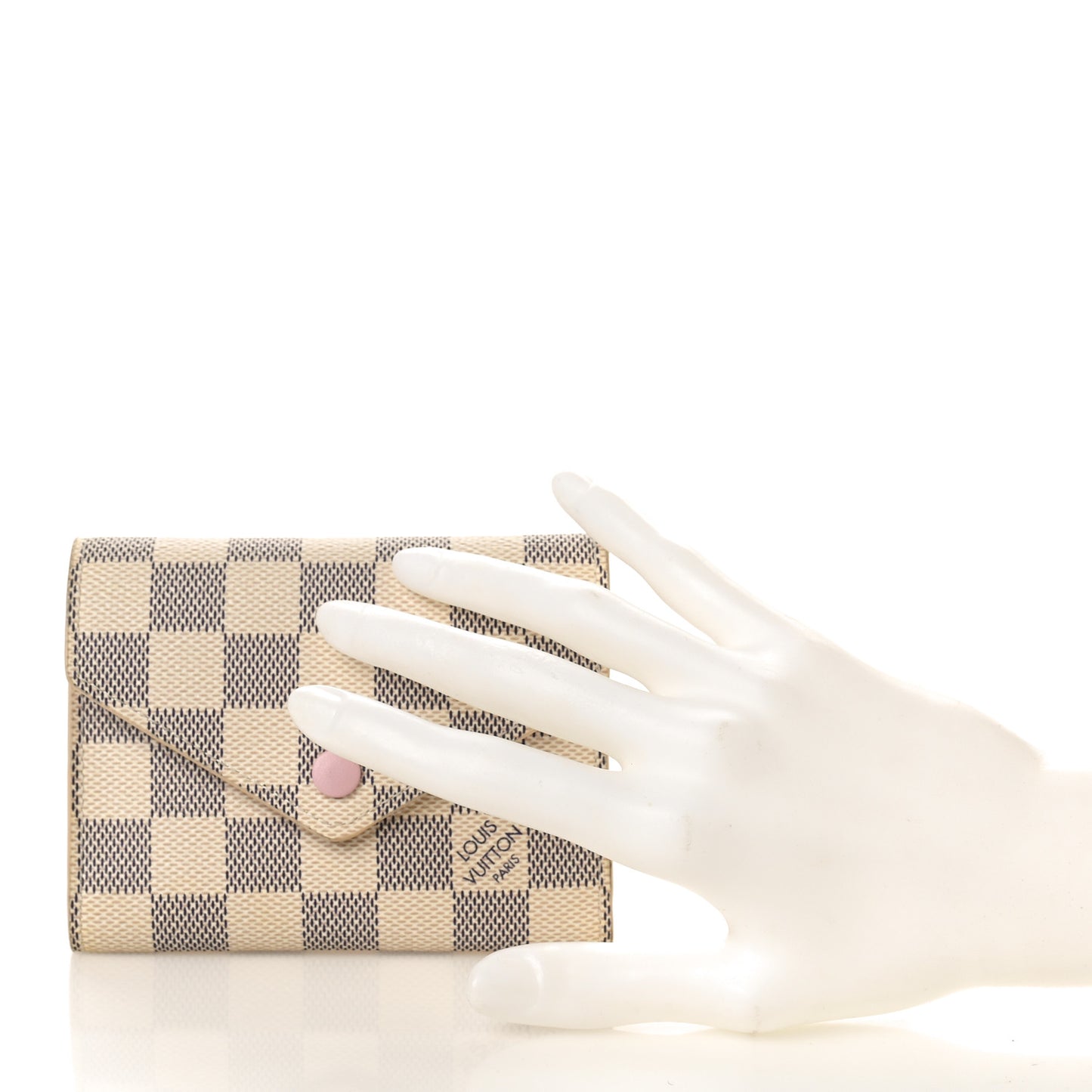 LOUIS VUITTON Damier Azur Victorine Wallet Rose Ballerine